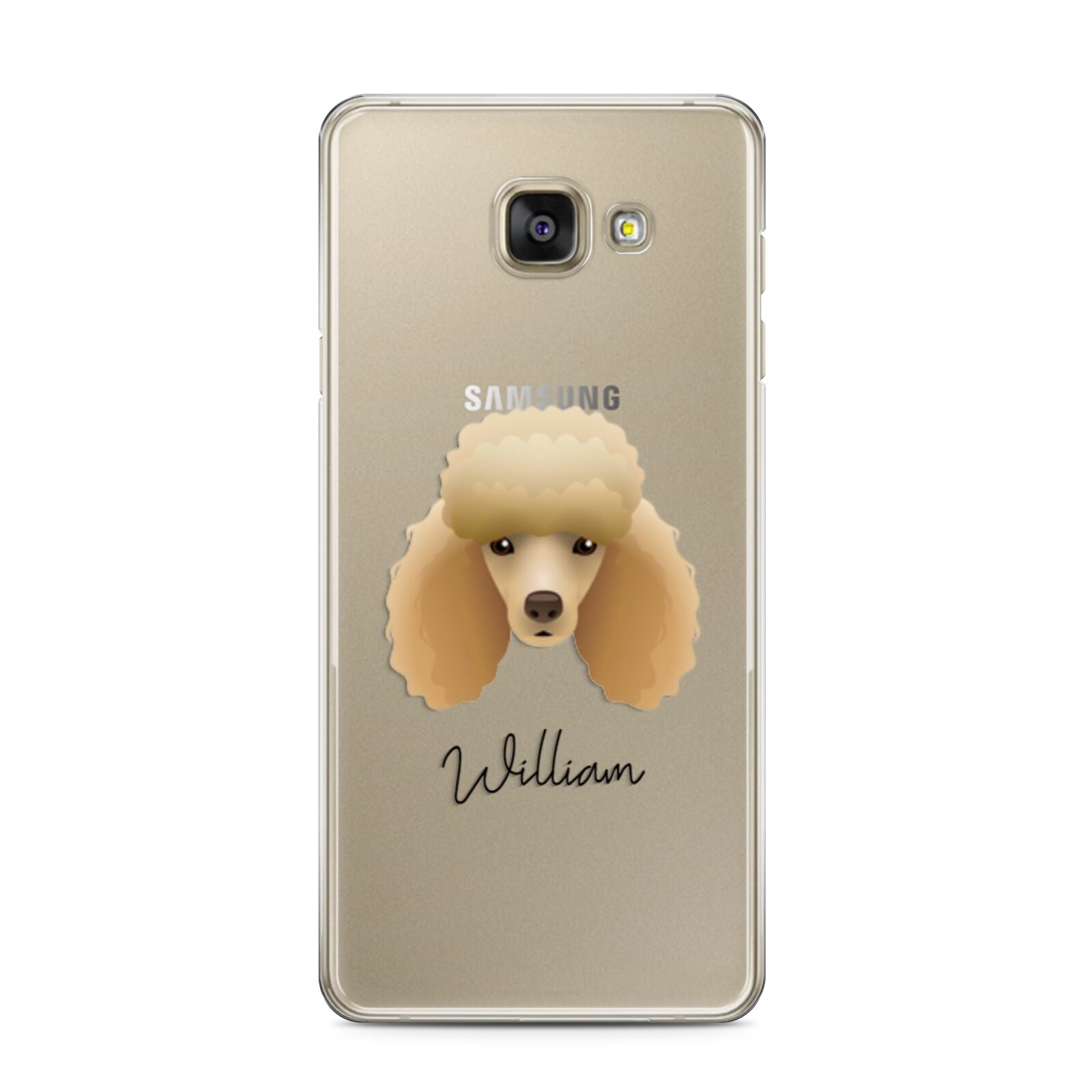 Miniature Poodle Personalised Samsung Galaxy A3 2016 Case on gold phone