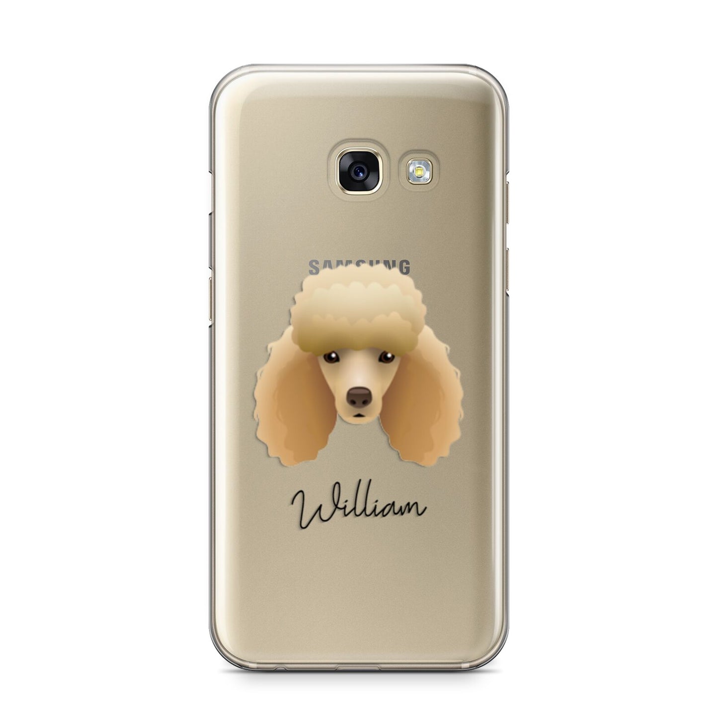 Miniature Poodle Personalised Samsung Galaxy A3 2017 Case on gold phone