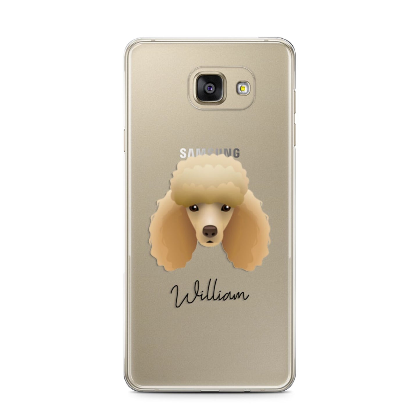 Miniature Poodle Personalised Samsung Galaxy A7 2016 Case on gold phone