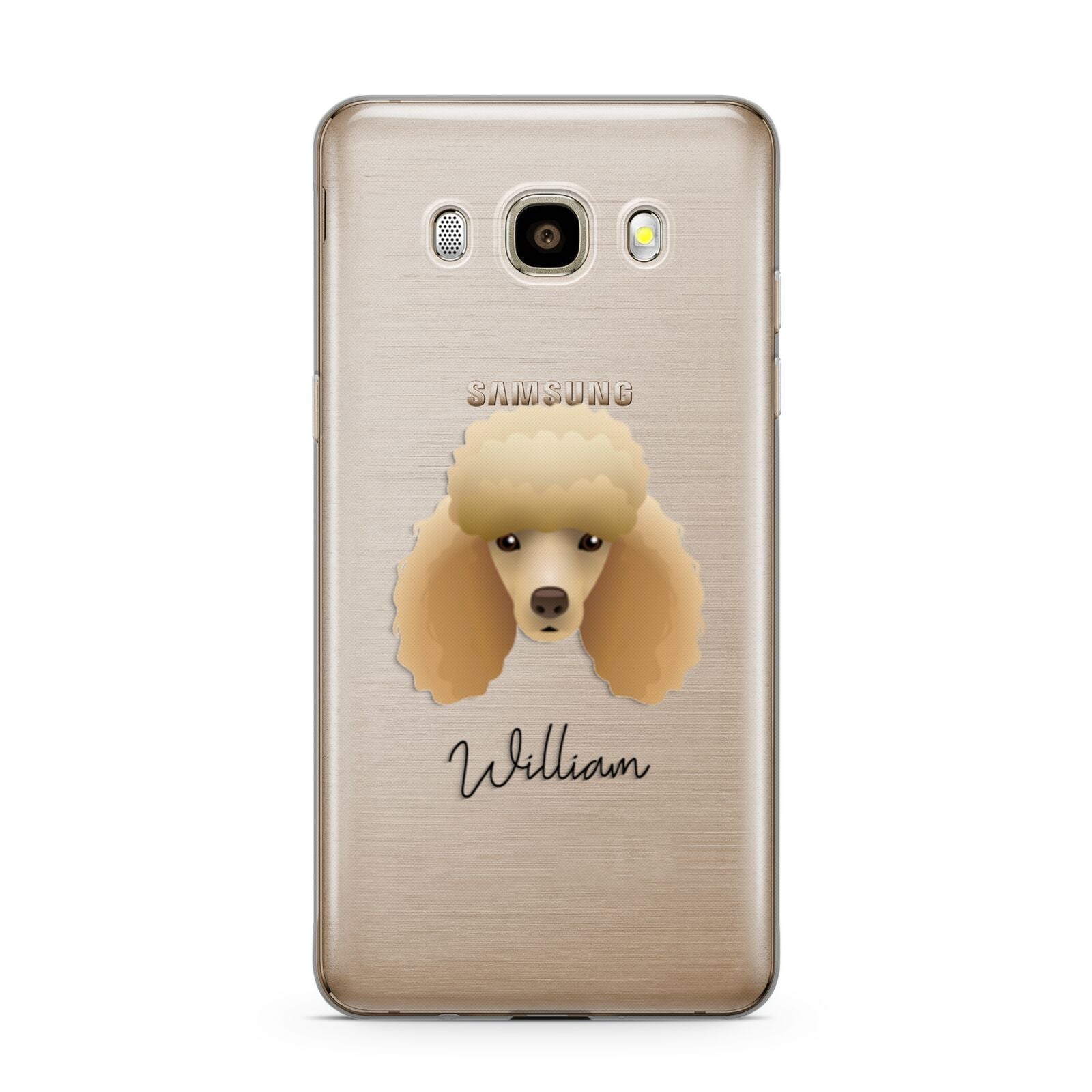 Miniature Poodle Personalised Samsung Galaxy J7 2016 Case on gold phone