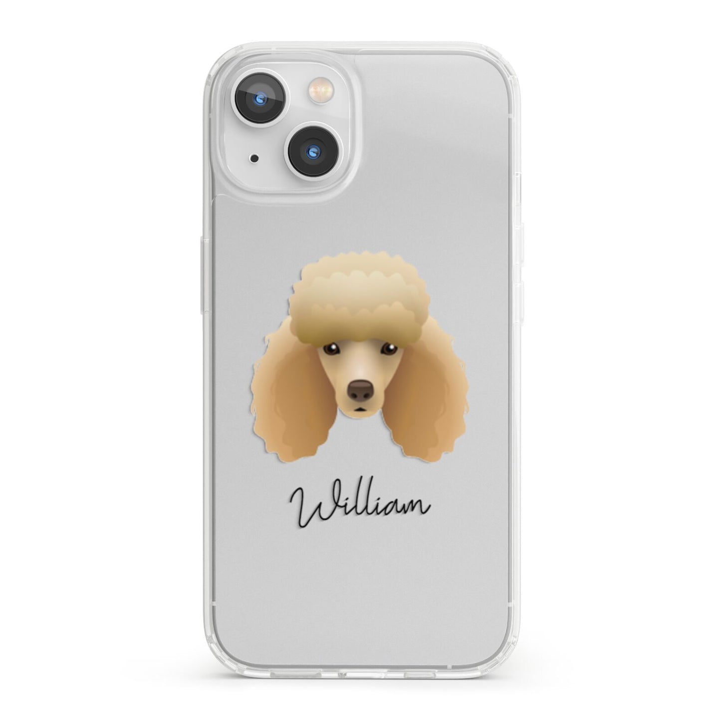 Miniature Poodle Personalised iPhone 13 Clear Bumper Case