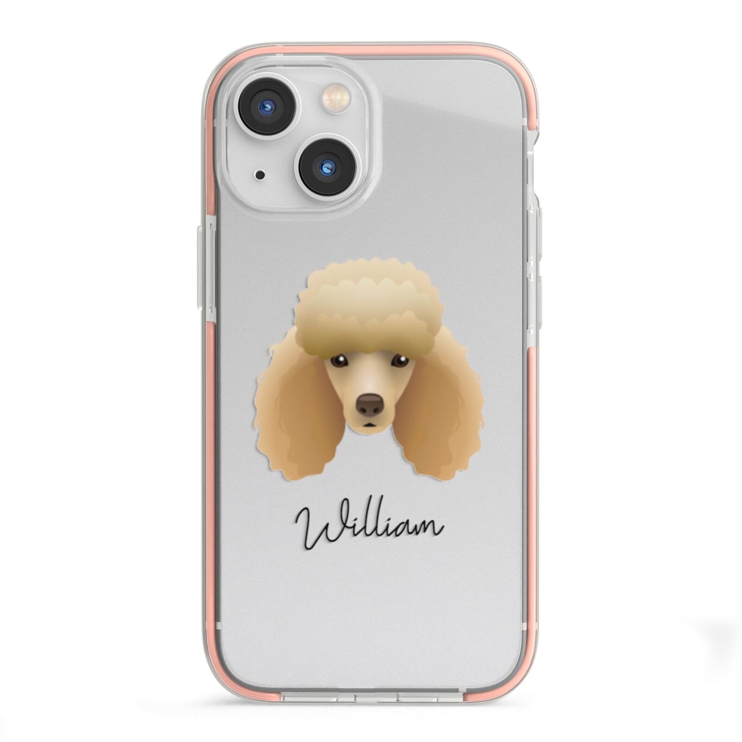Miniature Poodle Personalised iPhone 13 Mini TPU Impact Case with Pink Edges