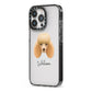 Miniature Poodle Personalised iPhone 13 Pro Black Impact Case Side Angle on Silver phone