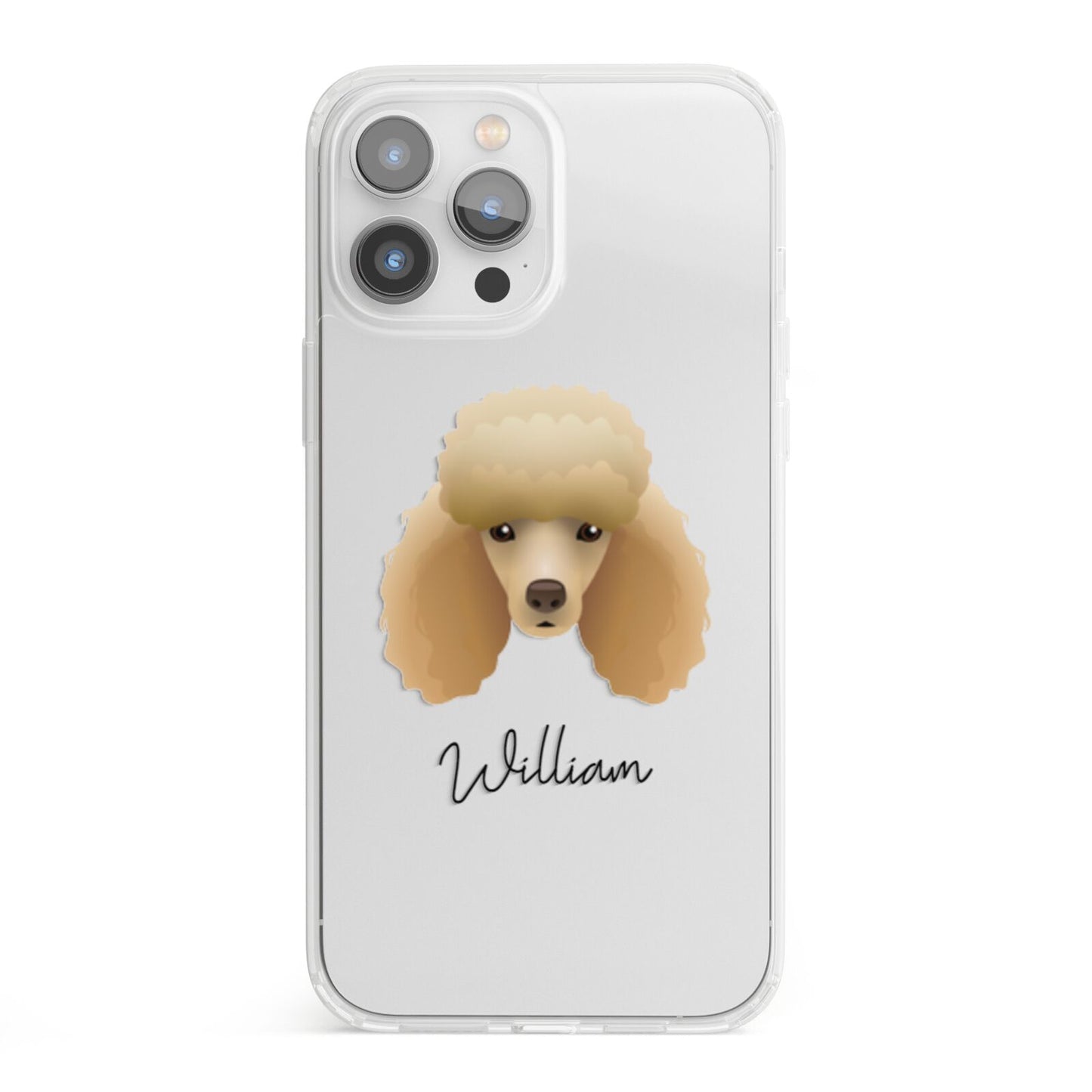 Miniature Poodle Personalised iPhone 13 Pro Max Clear Bumper Case