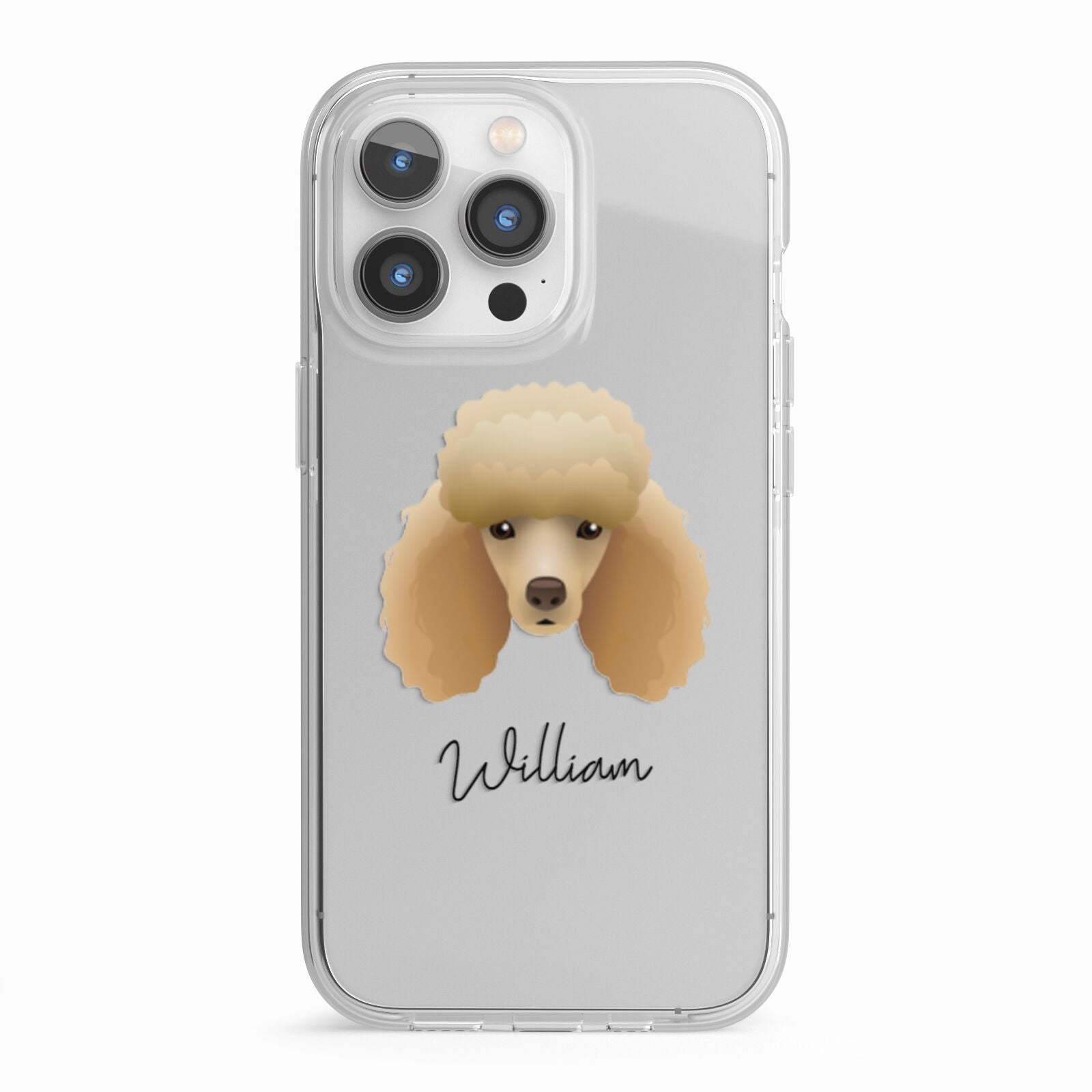 Miniature Poodle Personalised iPhone 13 Pro TPU Impact Case with White Edges