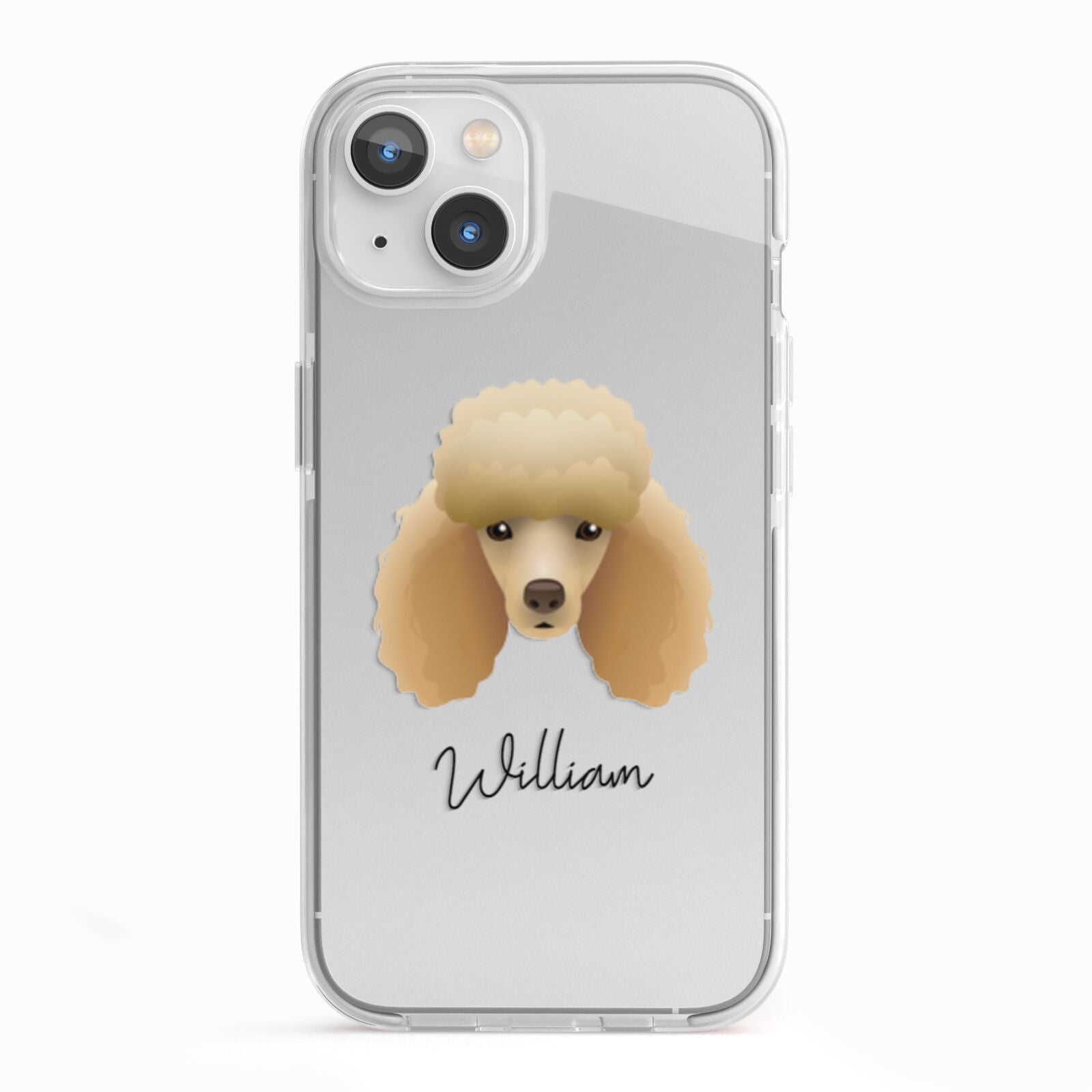 Miniature Poodle Personalised iPhone 13 TPU Impact Case with White Edges