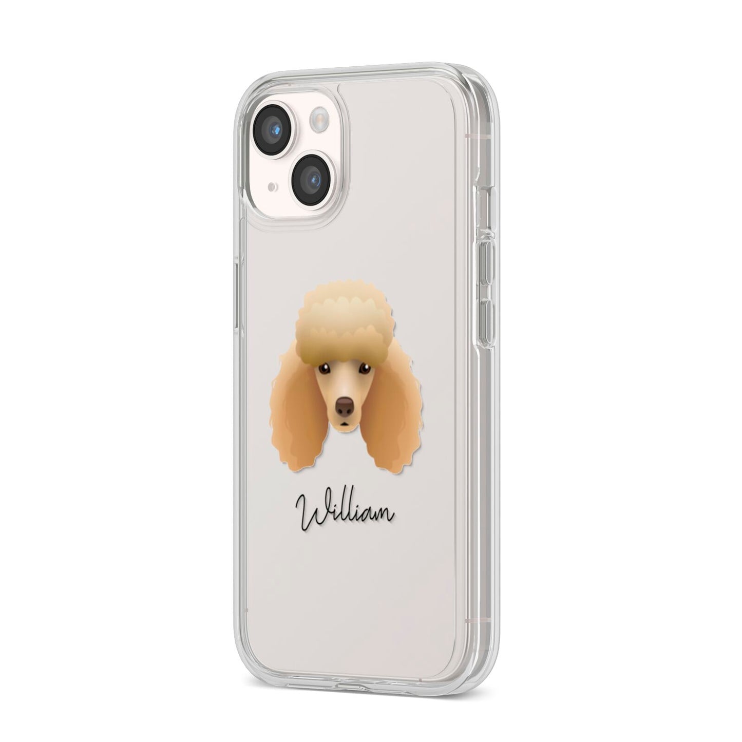 Miniature Poodle Personalised iPhone 14 Clear Tough Case Starlight Angled Image