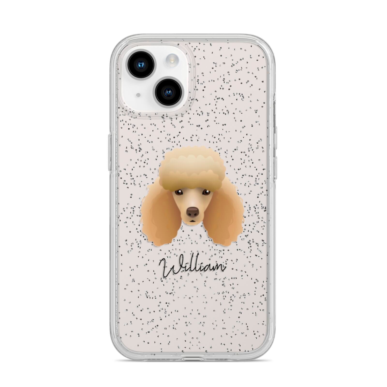 Miniature Poodle Personalised iPhone 14 Glitter Tough Case Starlight