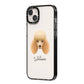Miniature Poodle Personalised iPhone 14 Plus Black Impact Case Side Angle on Silver phone