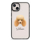 Miniature Poodle Personalised iPhone 14 Plus Black Impact Case on Silver phone