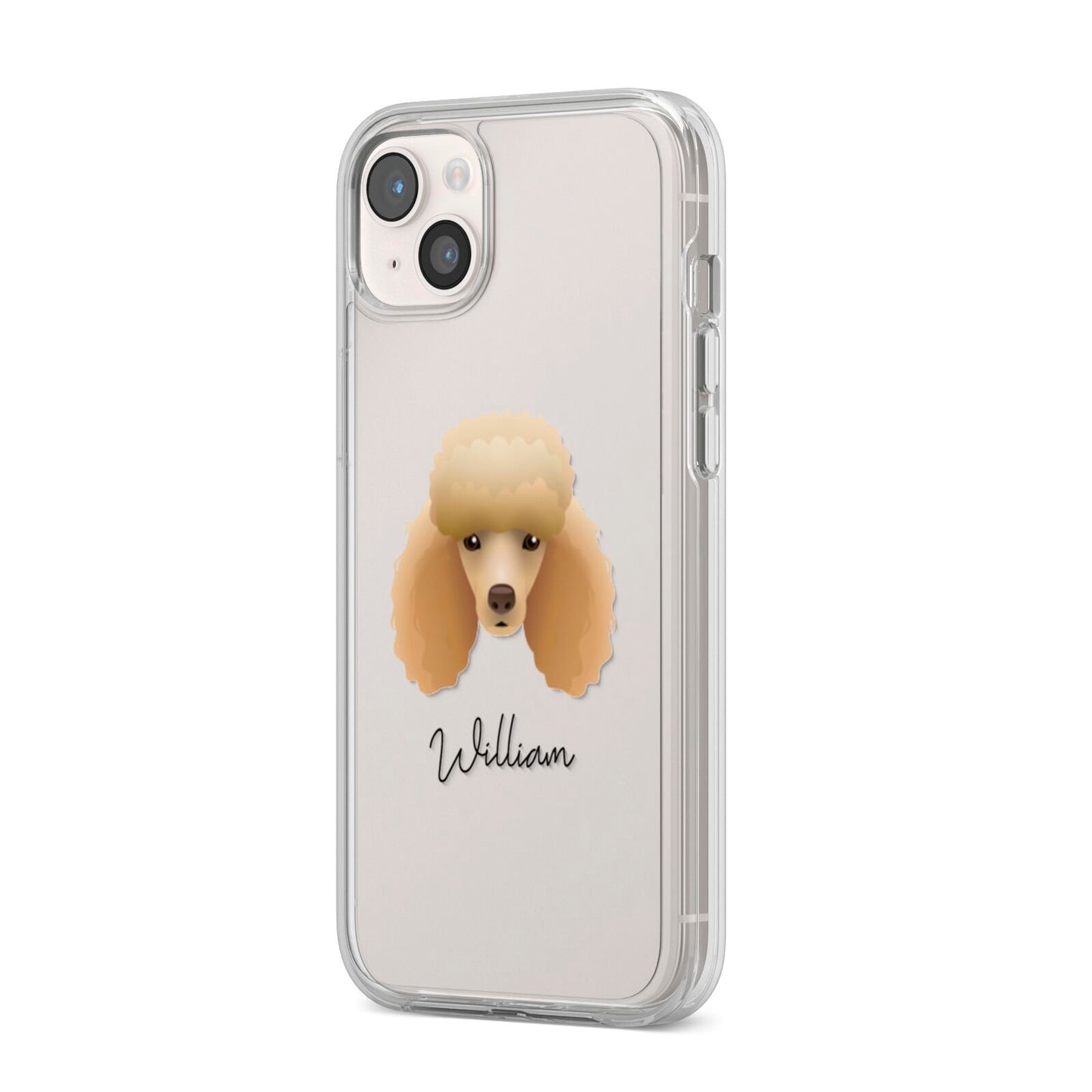 Miniature Poodle Personalised iPhone 14 Plus Clear Tough Case Starlight Angled Image