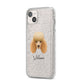 Miniature Poodle Personalised iPhone 14 Plus Glitter Tough Case Starlight Angled Image
