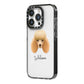 Miniature Poodle Personalised iPhone 14 Pro Black Impact Case Side Angle on Silver phone
