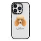 Miniature Poodle Personalised iPhone 14 Pro Black Impact Case on Silver phone