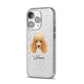 Miniature Poodle Personalised iPhone 14 Pro Glitter Tough Case Silver Angled Image