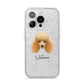 Miniature Poodle Personalised iPhone 14 Pro Glitter Tough Case Silver