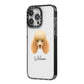 Miniature Poodle Personalised iPhone 14 Pro Max Black Impact Case Side Angle on Silver phone