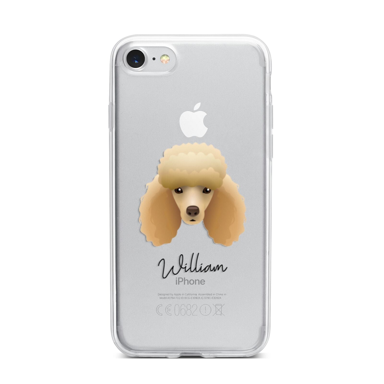 Miniature Poodle Personalised iPhone 7 Bumper Case on Silver iPhone