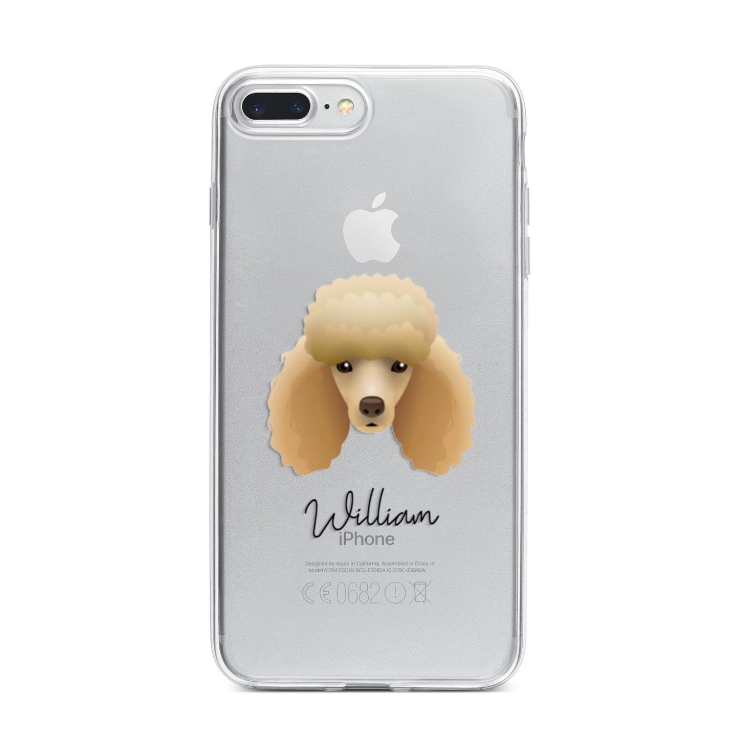 Miniature Poodle Personalised iPhone 7 Plus Bumper Case on Silver iPhone