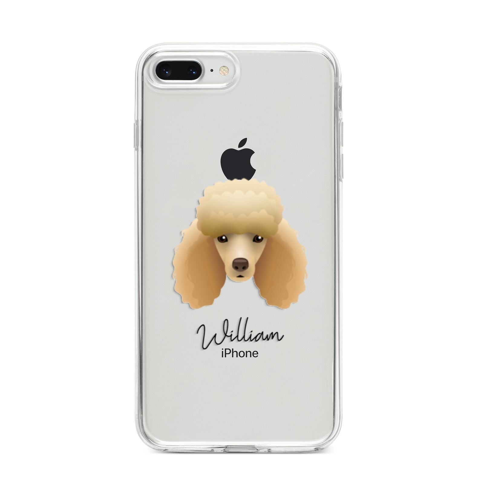 Miniature Poodle Personalised iPhone 8 Plus Bumper Case on Silver iPhone