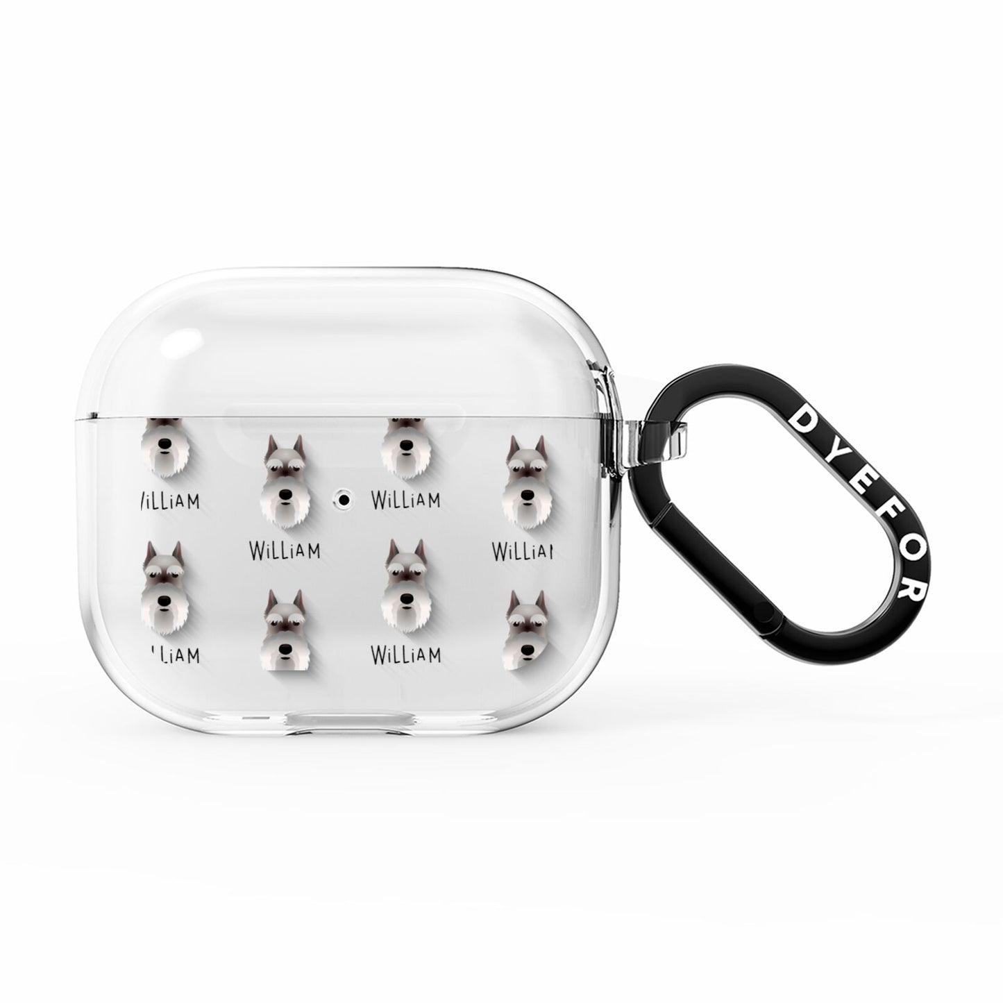 Miniature Schnauzer Icon with Name AirPods Clear Case 3rd Gen