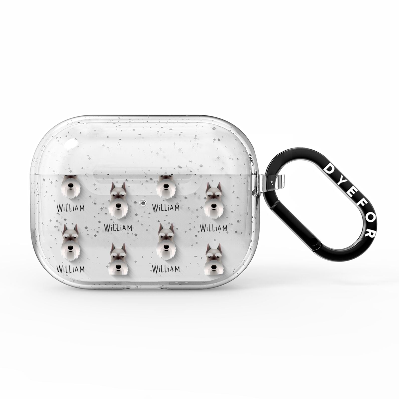 Miniature Schnauzer Icon with Name AirPods Pro Glitter Case