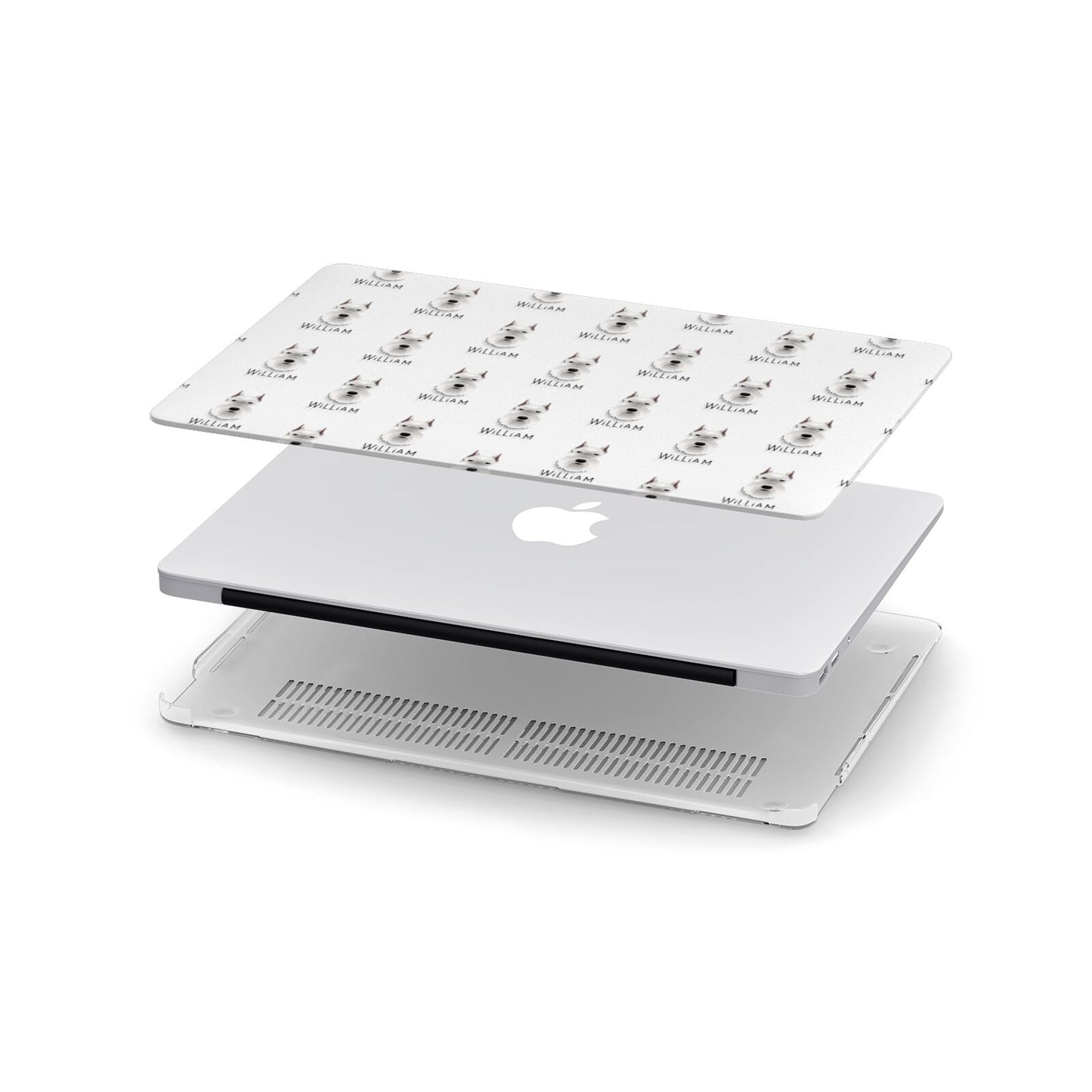 Miniature Schnauzer Icon with Name Apple MacBook Case in Detail