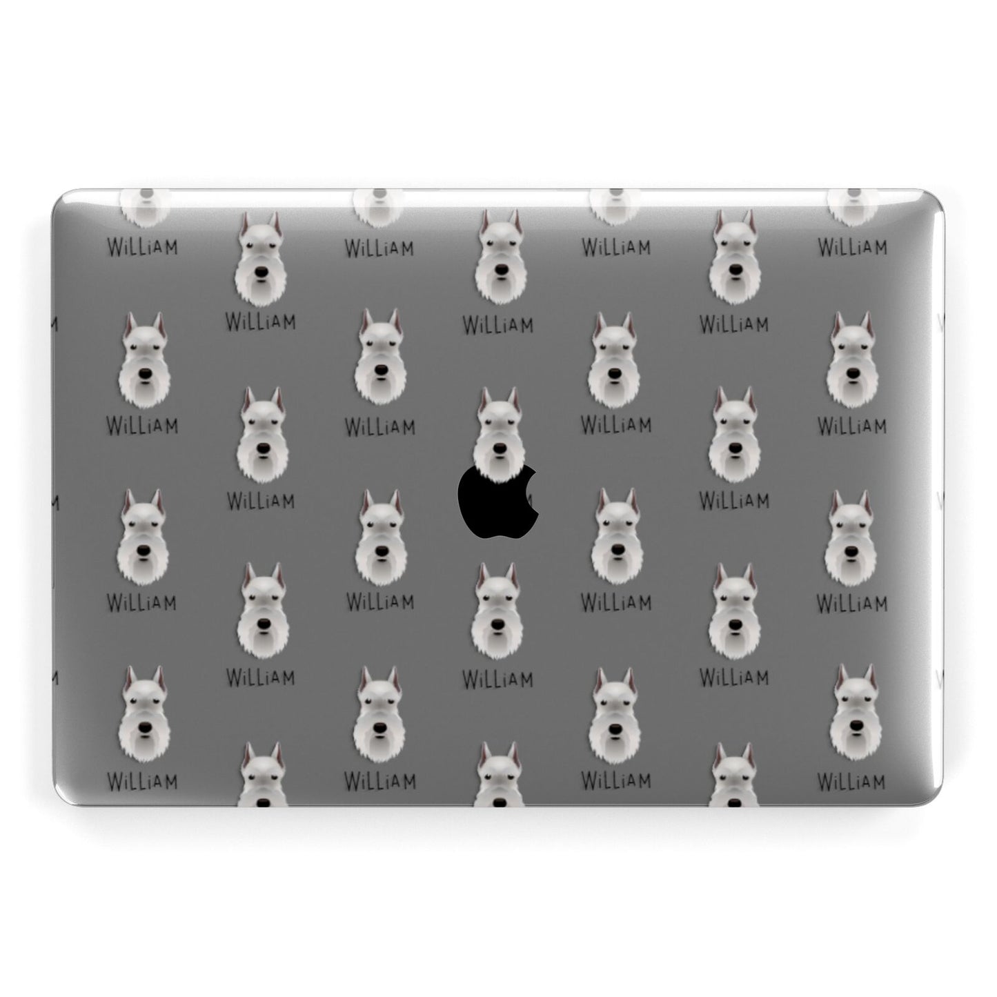 Miniature Schnauzer Icon with Name Apple MacBook Case