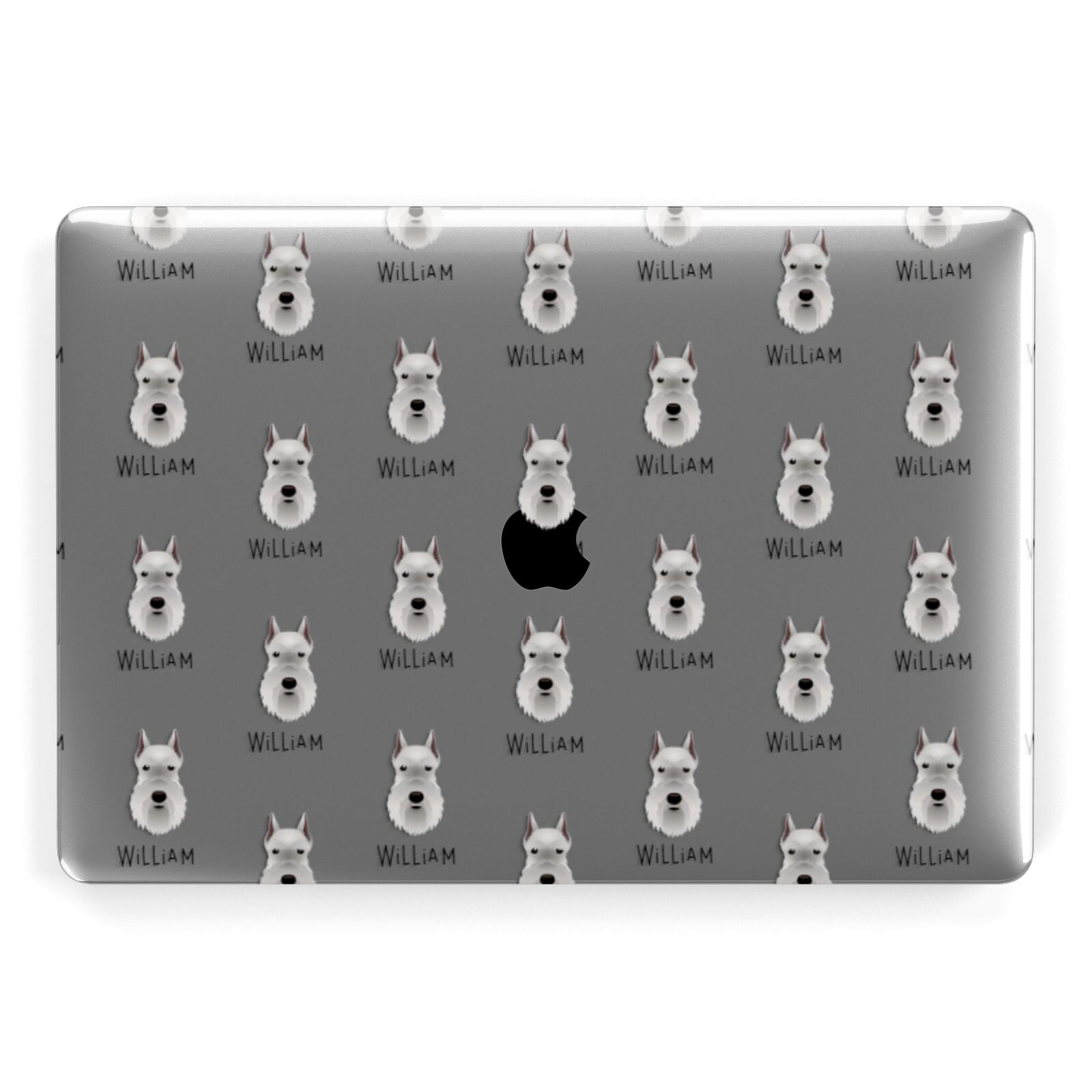 Miniature Schnauzer Icon with Name Apple MacBook Case
