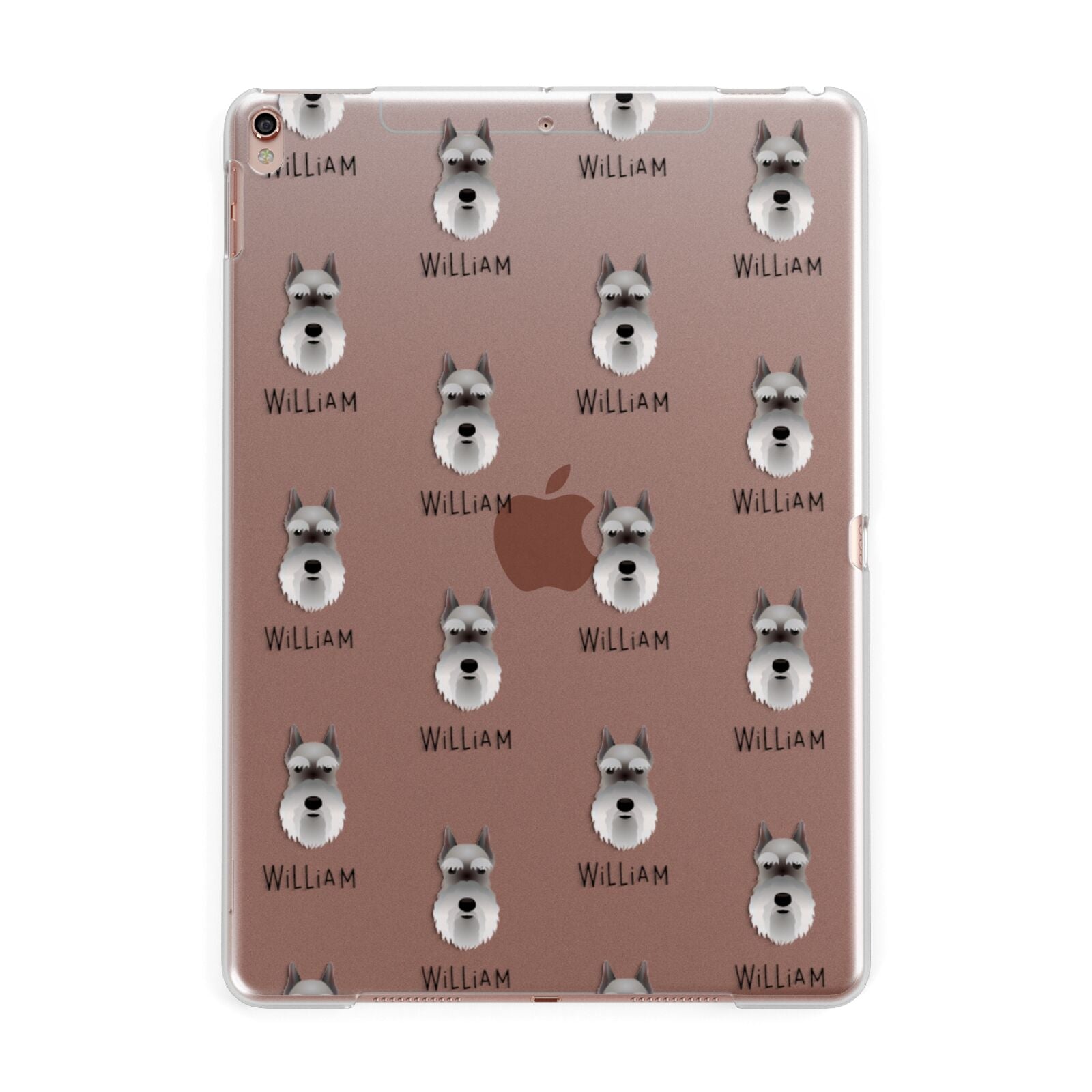 Miniature Schnauzer Icon with Name Apple iPad Rose Gold Case