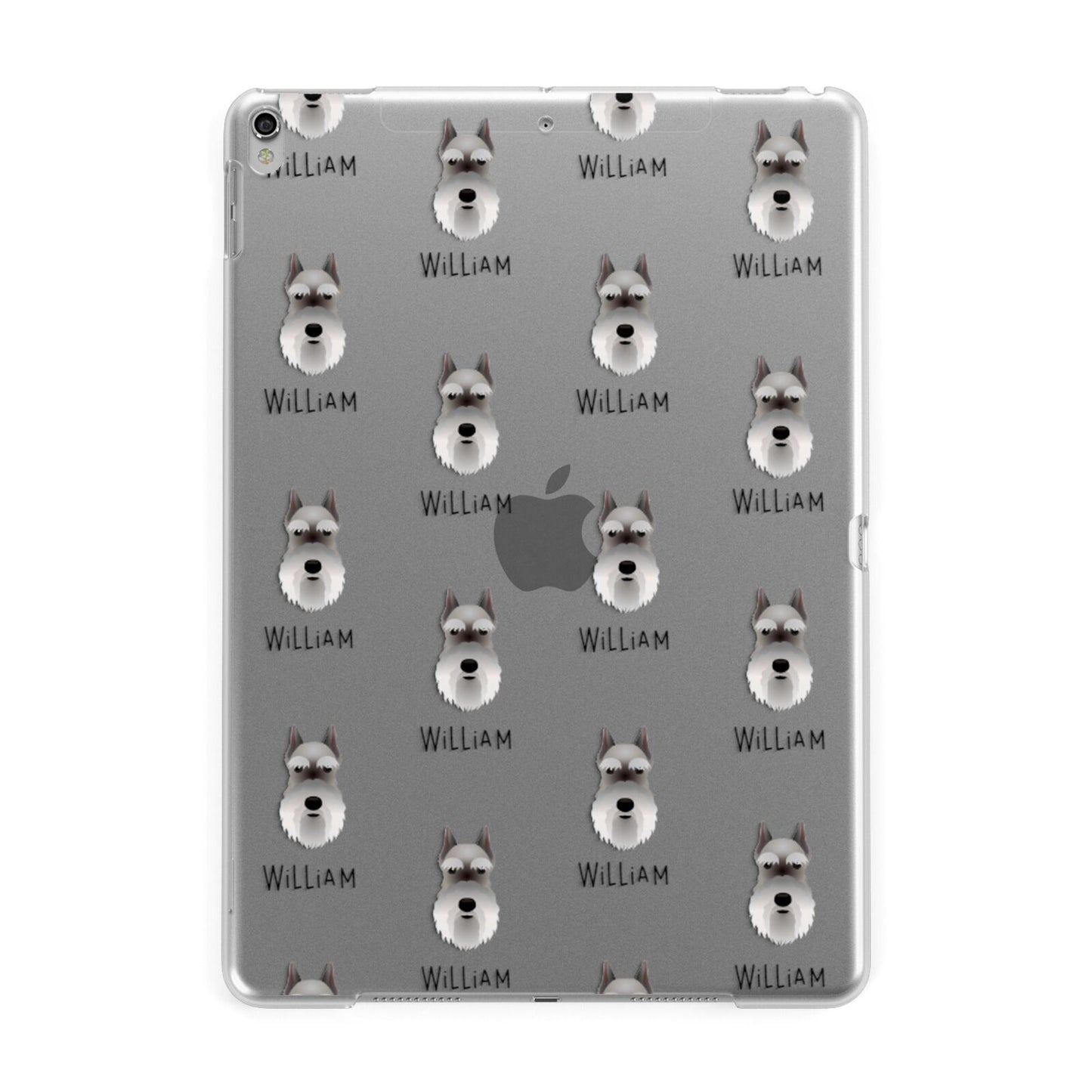 Miniature Schnauzer Icon with Name Apple iPad Silver Case