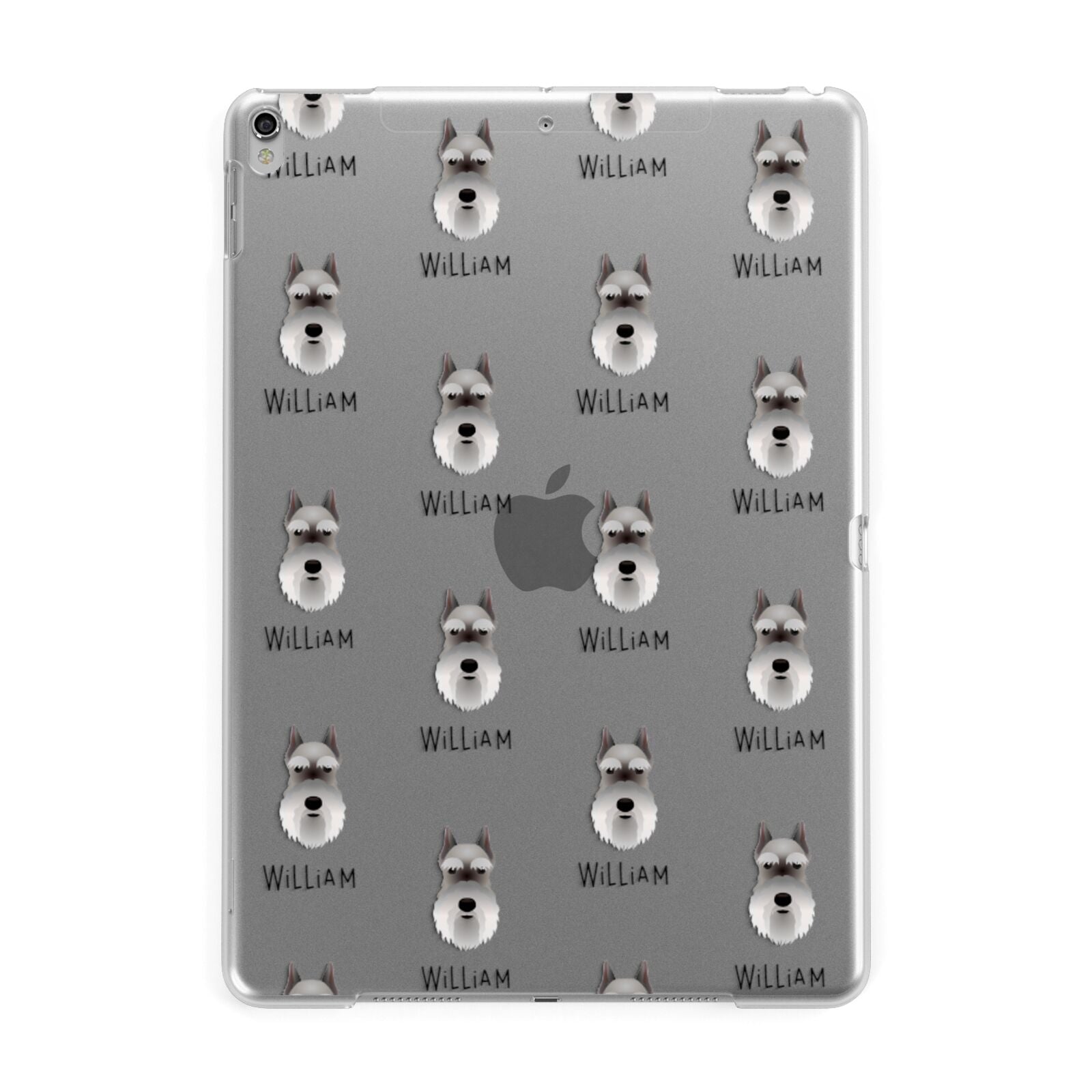 Miniature Schnauzer Icon with Name Apple iPad Silver Case