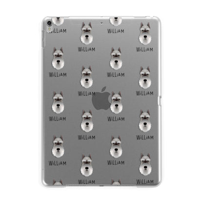 Miniature Schnauzer Icon with Name Apple iPad Silver Case