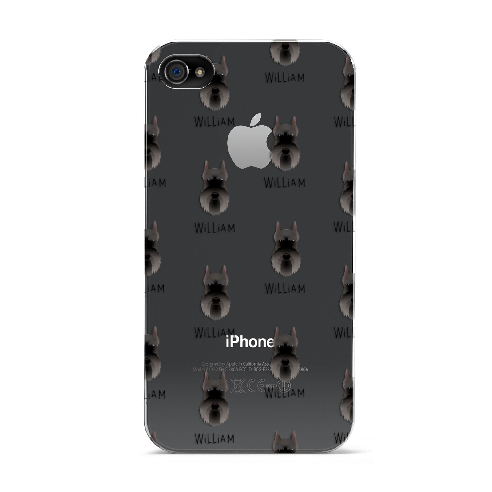 Miniature Schnauzer Icon with Name Apple iPhone 4s Case