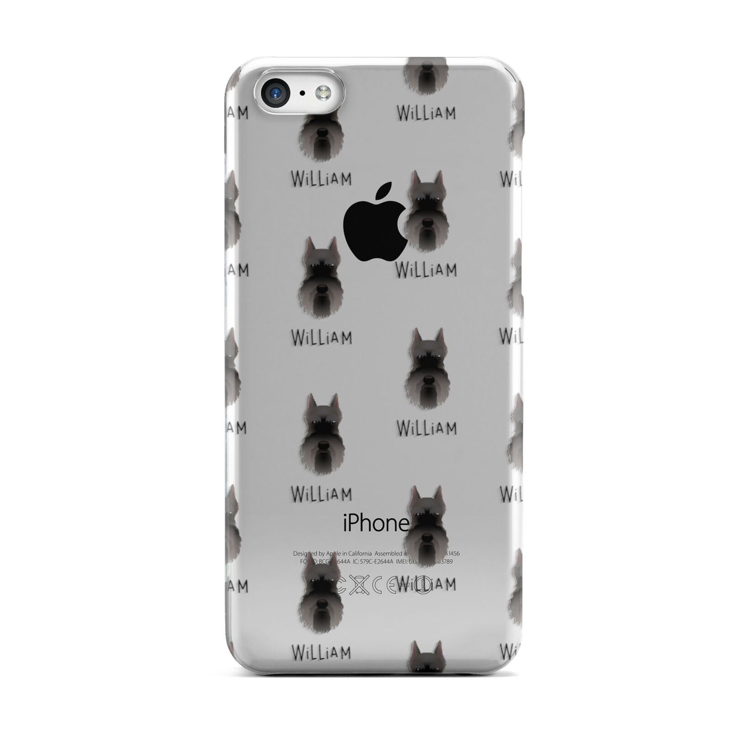 Miniature Schnauzer Icon with Name Apple iPhone 5c Case