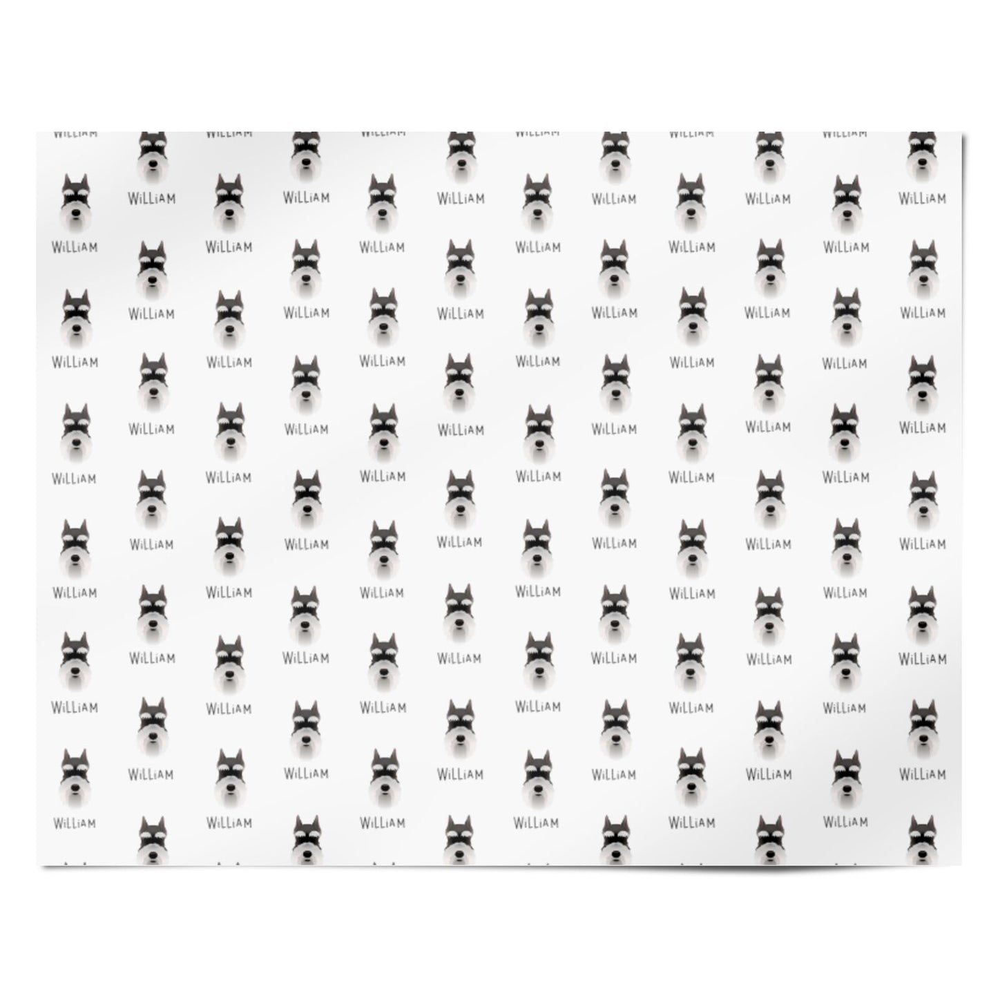 Miniature Schnauzer Icon with Name Personalised Wrapping Paper Alternative