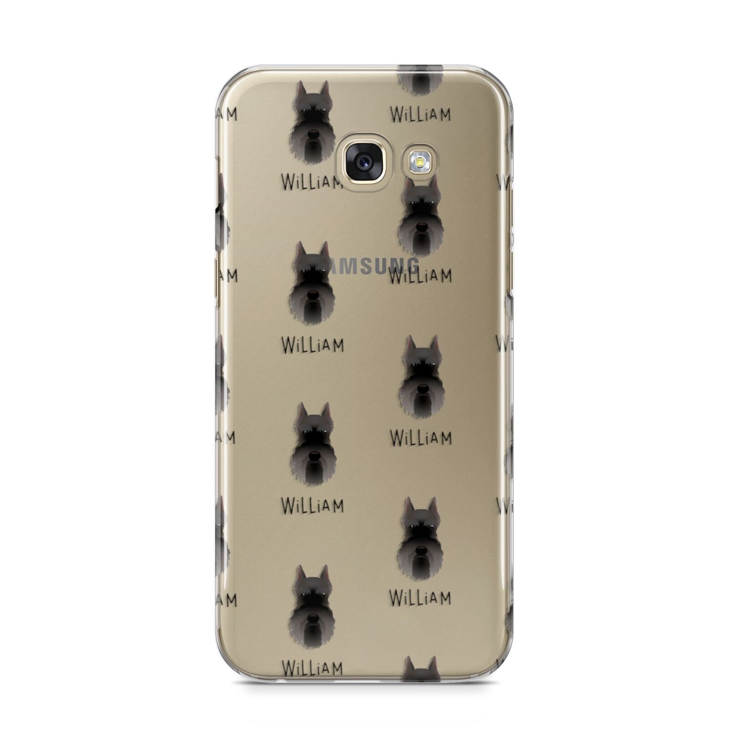 Miniature Schnauzer Icon with Name Samsung Galaxy A5 2017 Case on gold phone