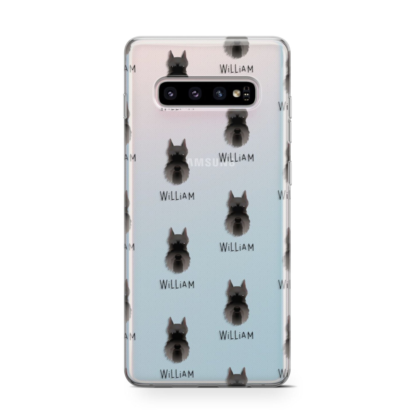 Miniature Schnauzer Icon with Name Samsung Galaxy S10 Case