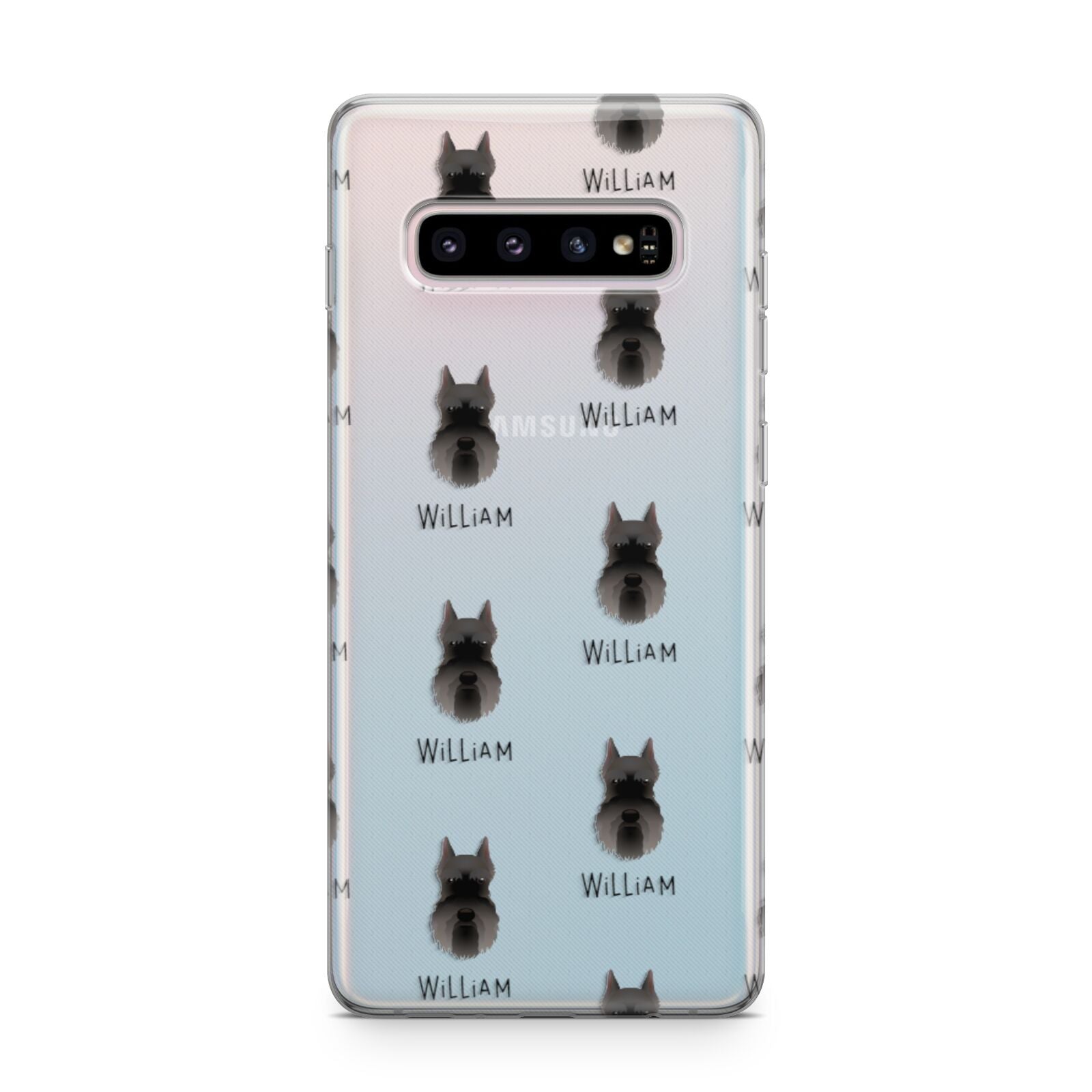 Miniature Schnauzer Icon with Name Samsung Galaxy S10 Plus Case