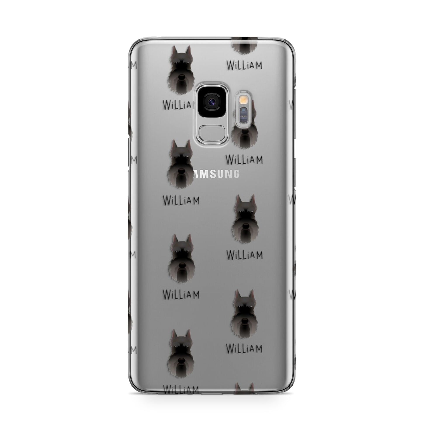Miniature Schnauzer Icon with Name Samsung Galaxy S9 Case