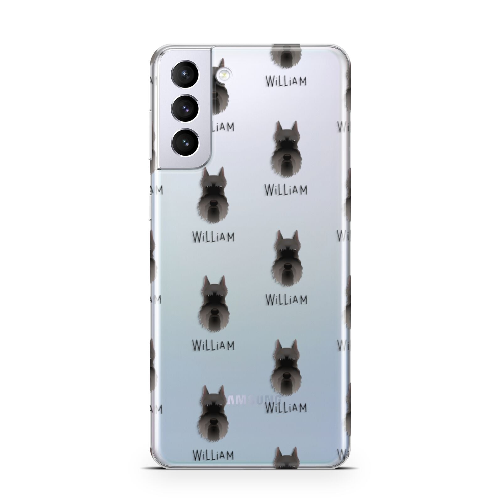 Miniature Schnauzer Icon with Name Samsung S21 Plus Phone Case