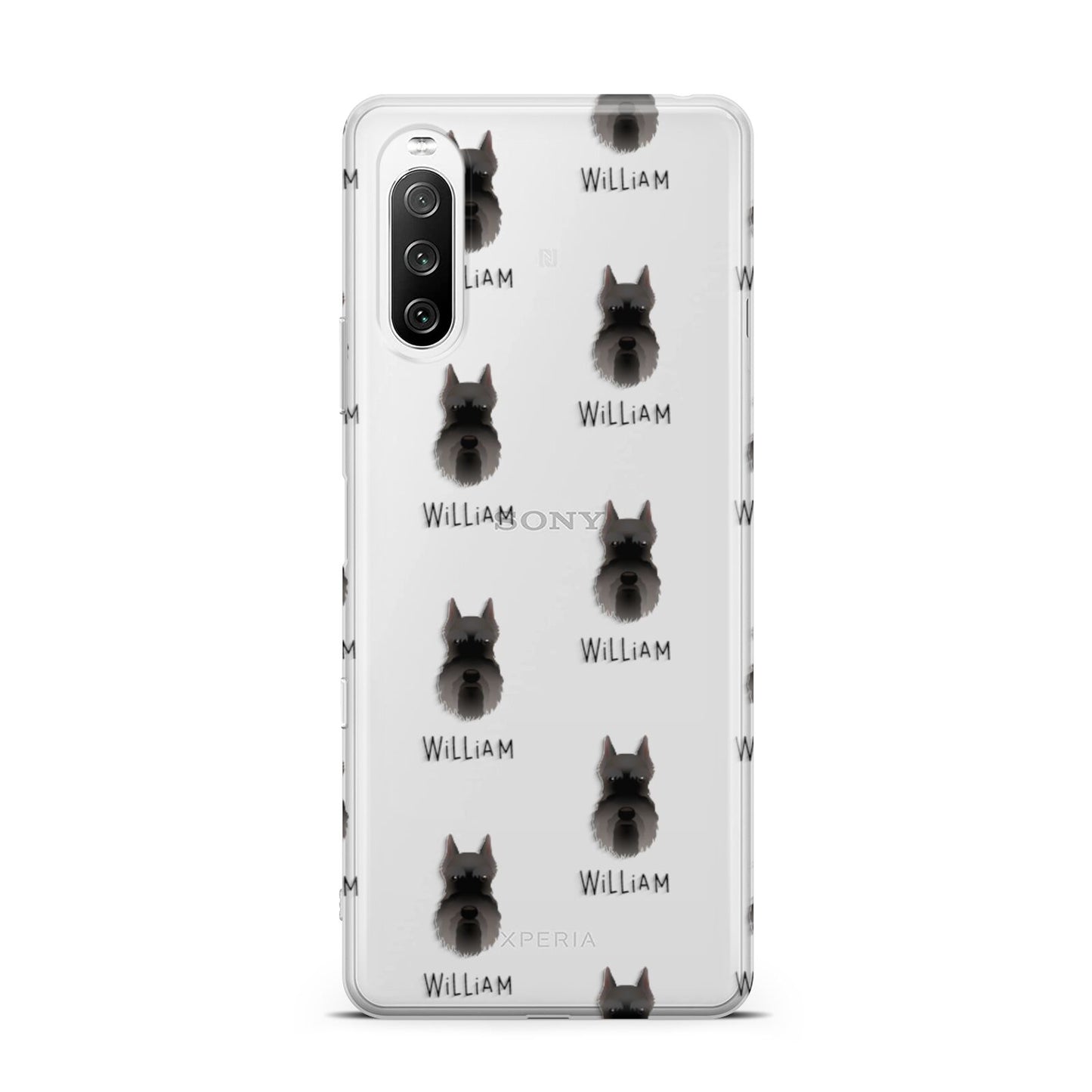 Miniature Schnauzer Icon with Name Sony Xperia 10 III Case