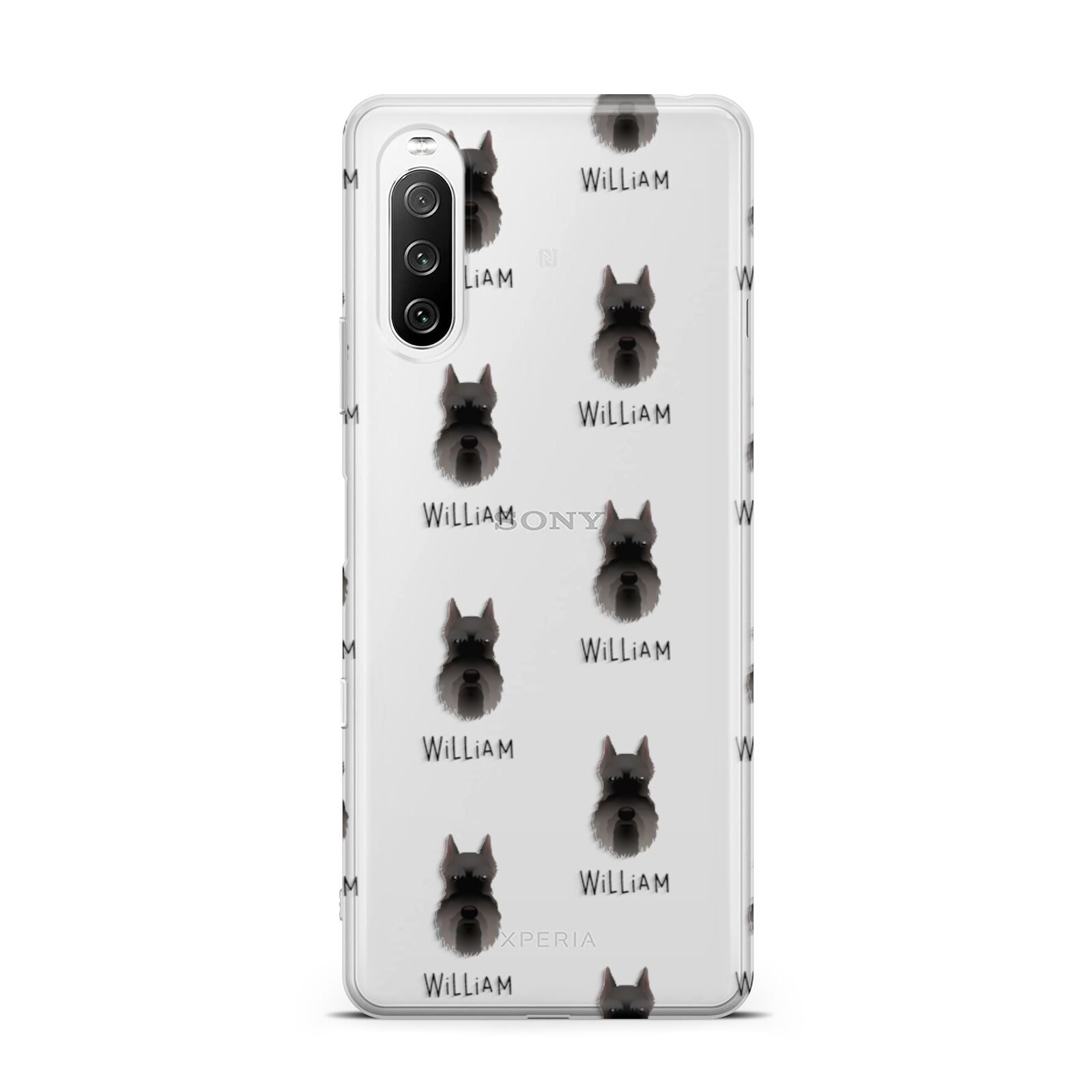 Miniature Schnauzer Icon with Name Sony Xperia 10 III Case