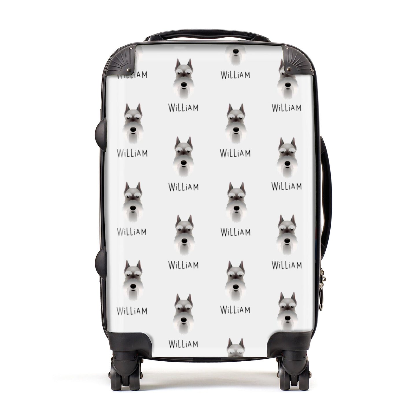 Miniature Schnauzer Icon with Name Suitcase