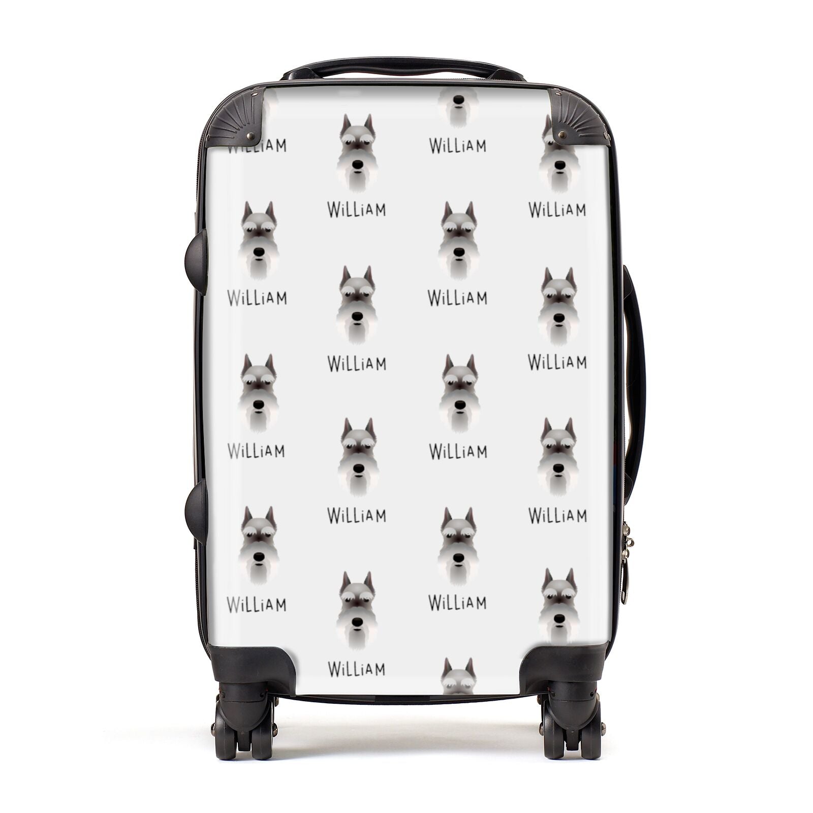 Miniature Schnauzer Icon with Name Suitcase