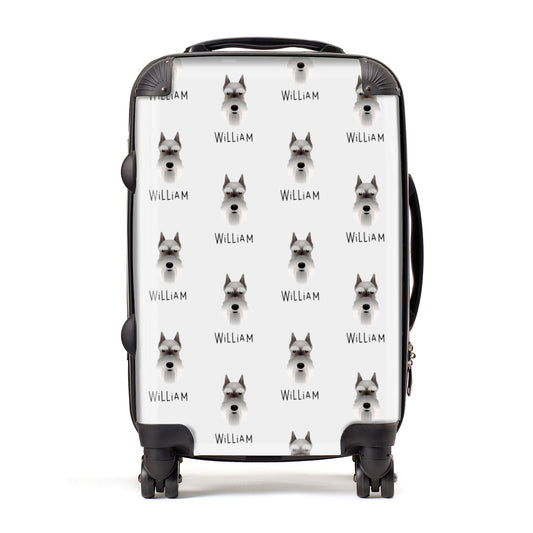 Miniature Schnauzer Icon with Name Suitcase