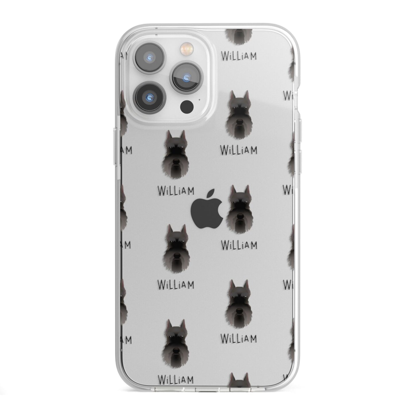 Miniature Schnauzer Icon with Name iPhone 13 Pro Max TPU Impact Case with White Edges