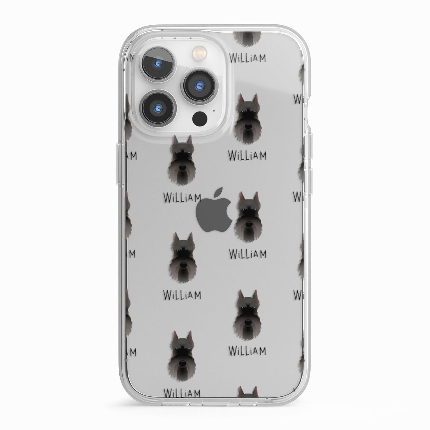 Miniature Schnauzer Icon with Name iPhone 13 Pro TPU Impact Case with White Edges