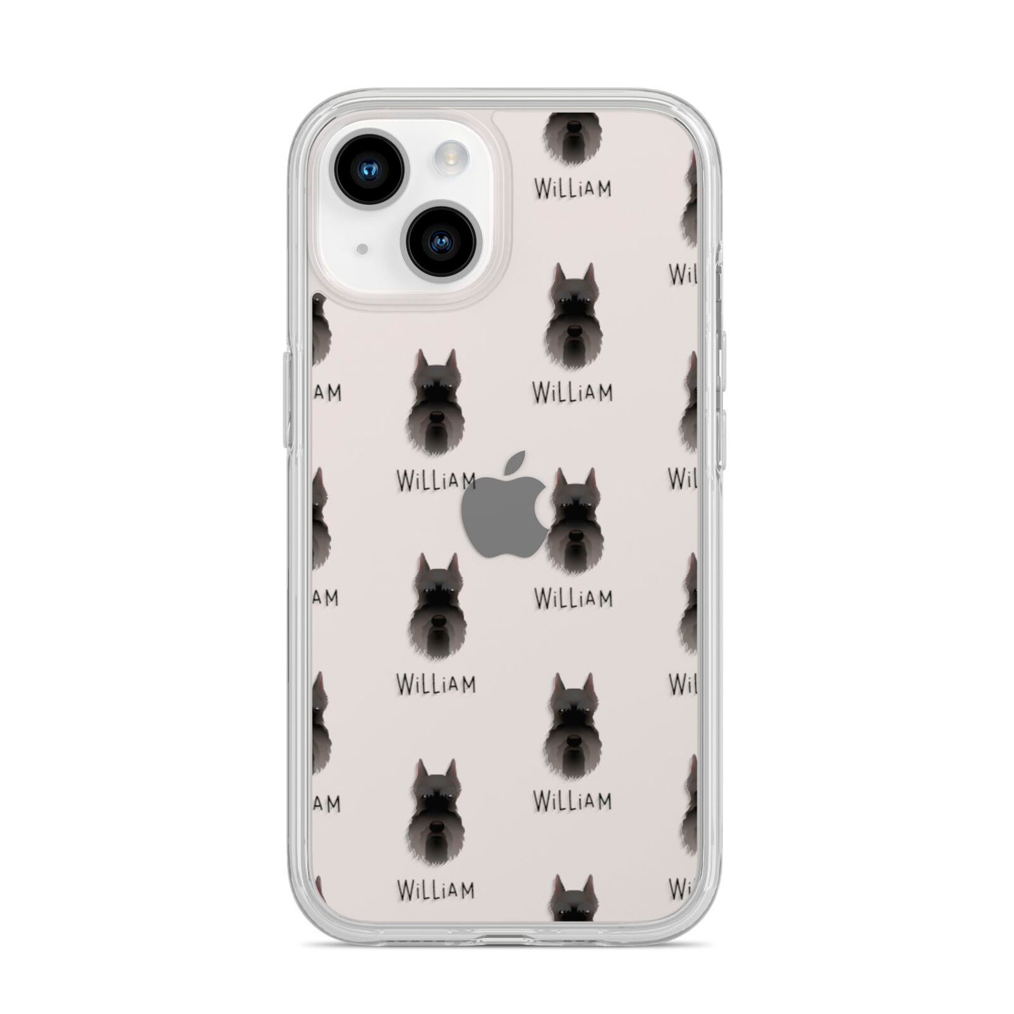 Miniature Schnauzer Icon with Name iPhone 14 Clear Tough Case Starlight