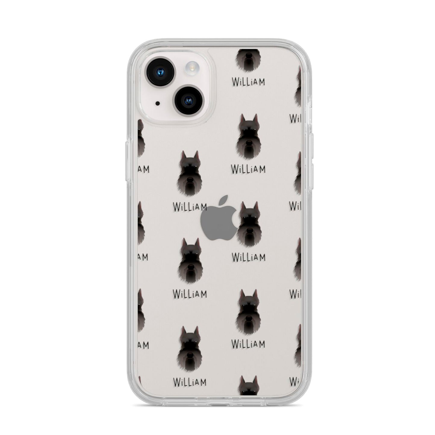 Miniature Schnauzer Icon with Name iPhone 14 Plus Clear Tough Case Starlight